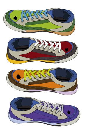 Zapatillas en diferentes colores